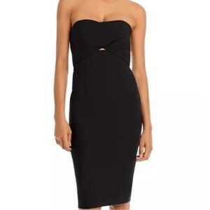 Black Halo Eve black strapless cutout dress